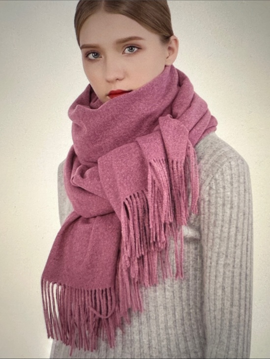 Pink Women\'s Fringe Wrap Scarf - Lightweight Cozy Shawl